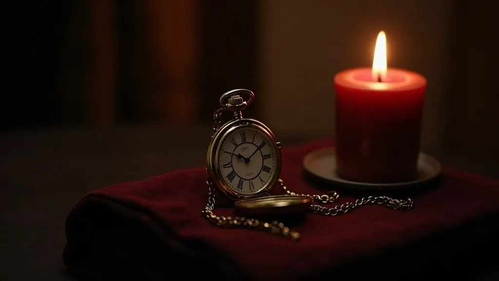 montre à gousset dorée ouverte et sa chaîne sur velours sombre a Rennes
